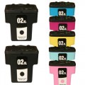 HP-02 ( HP 02 ) 7-Pack HP Remanufactured ink Cartridges